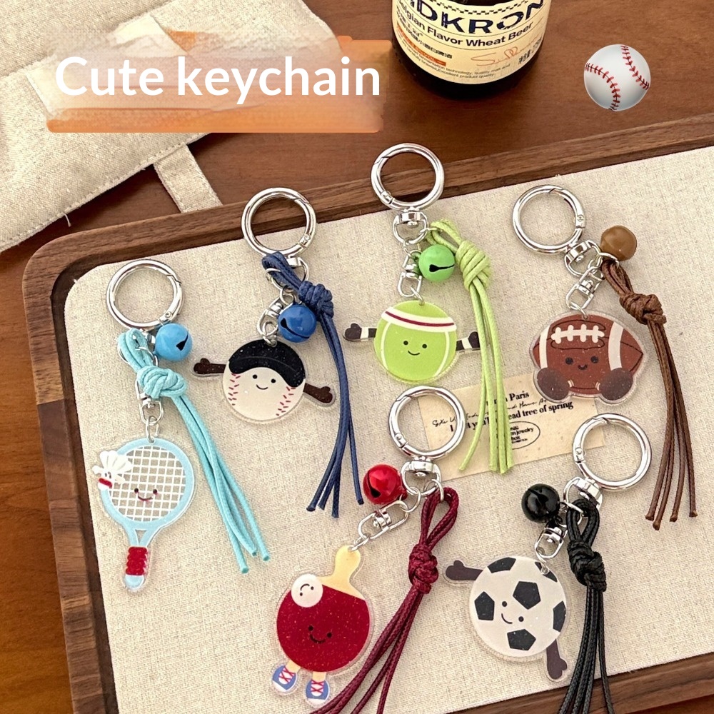 Badminton Video - Creative Sports Ball Keychain Bag Charms