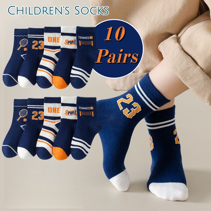 10 Pairs Boys Sports Crew Sock - Ankle Support Badminton 评论和价格